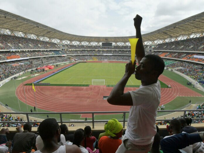 can2023 Lors de l'inauguration du Stade olympique d'Epimbé, le 3 octobre 2020, près d'Abidjan